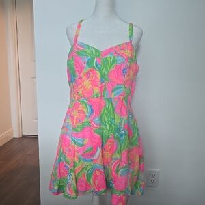 Lilly Pulitzer Pink and Green Floral Dress